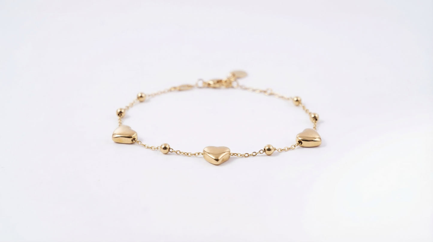 Golden Heartline Bracelet