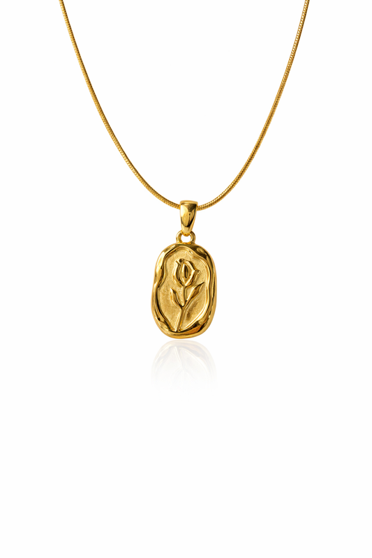 Golden Tulip Medallion Pendant