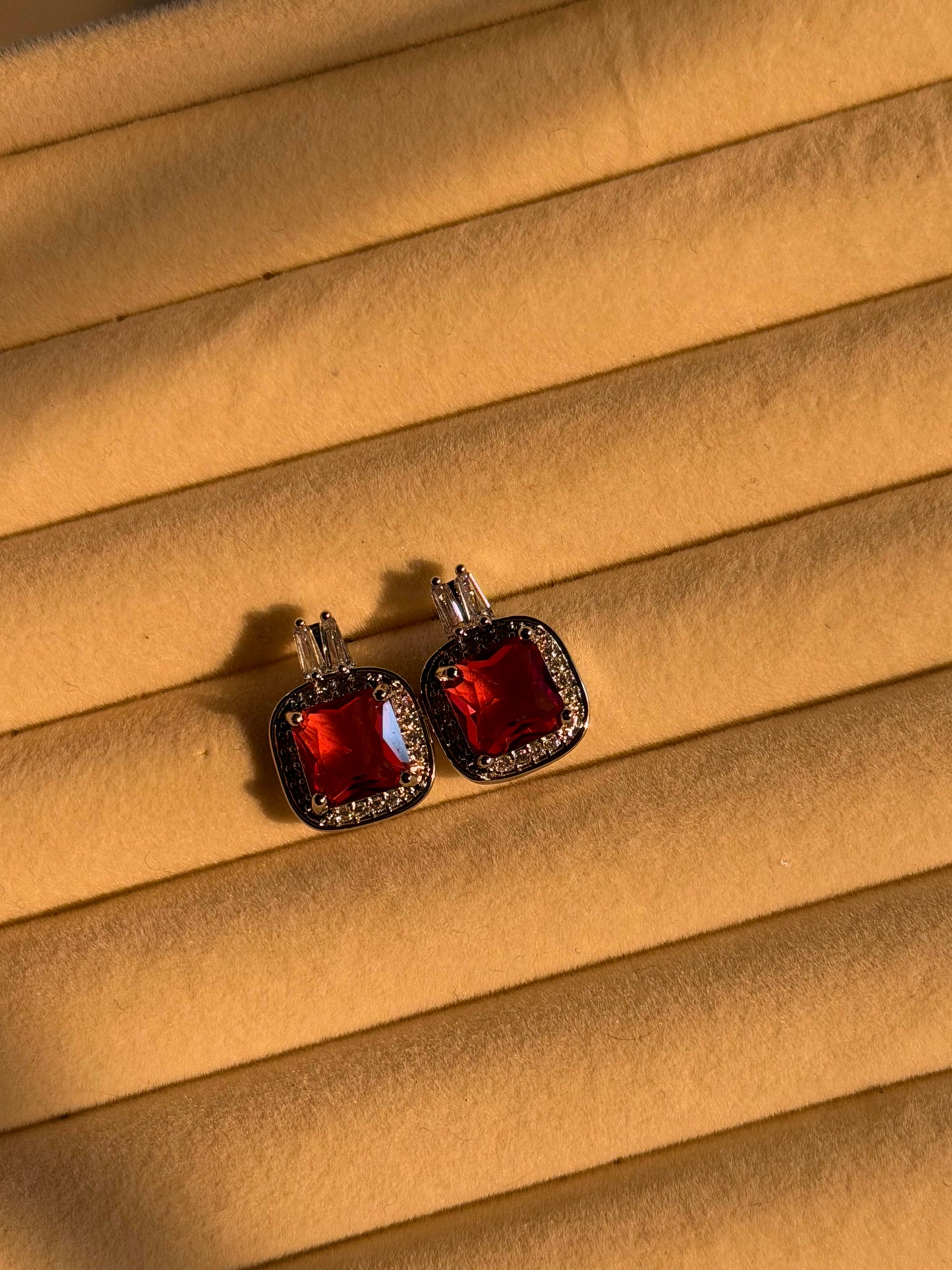 Ruby Luxe Halo Statement Earrings