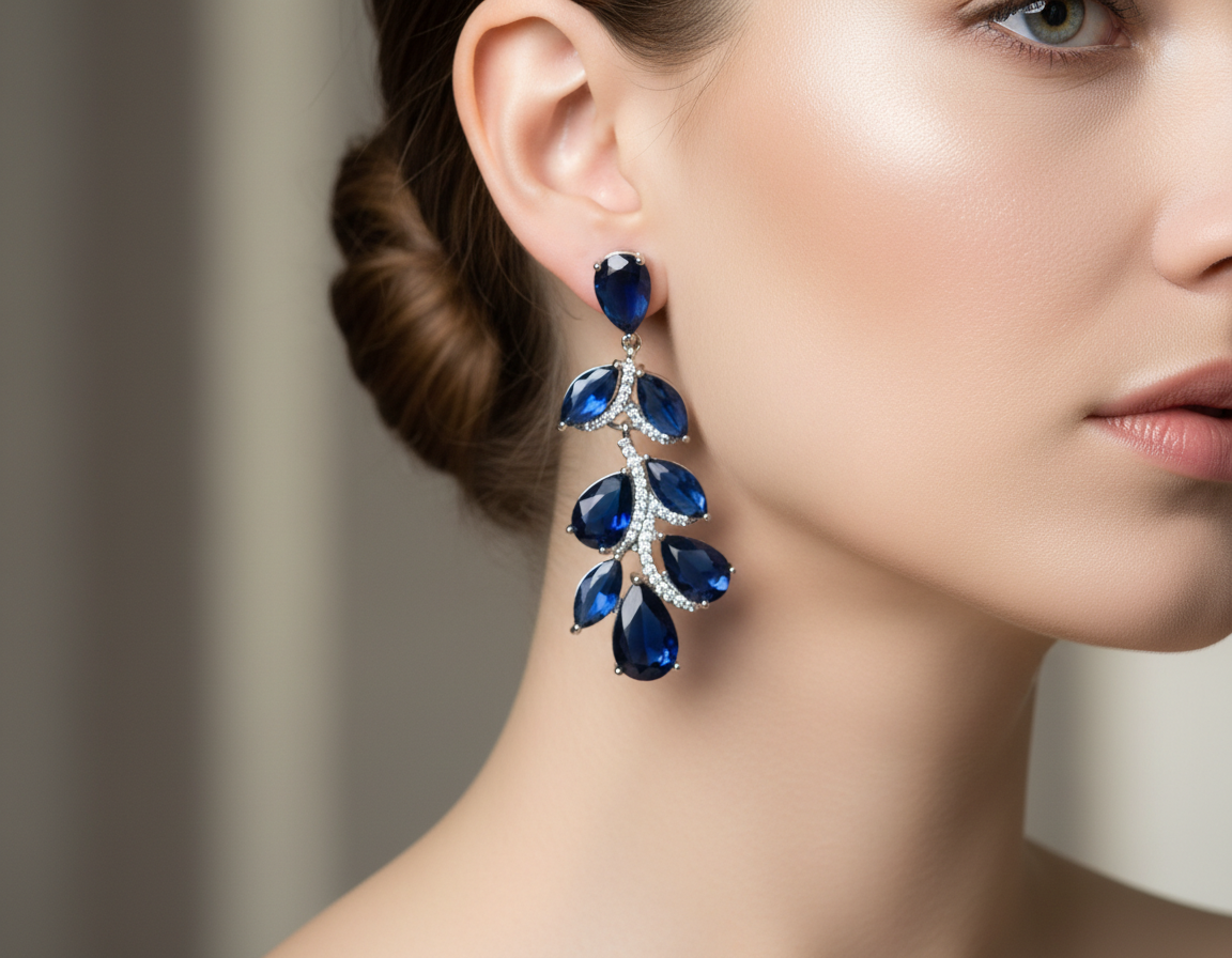 Blue Sapphire Cascade earrings