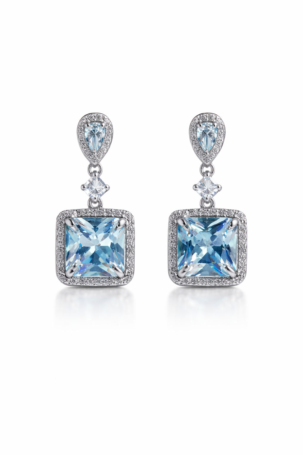 Celeste Blue Radiance Drop Earrings