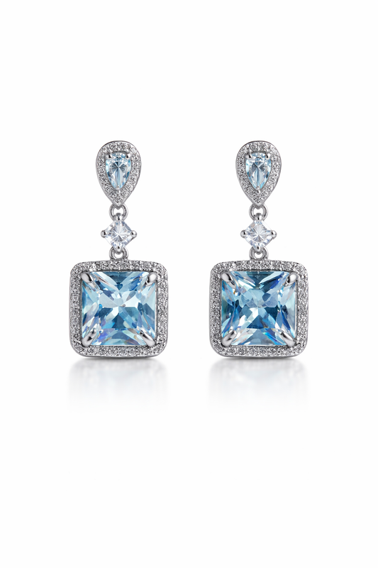 Celeste Blue Radiance Drop Earrings