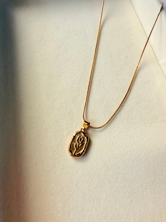 Golden Tulip Medallion Pendant