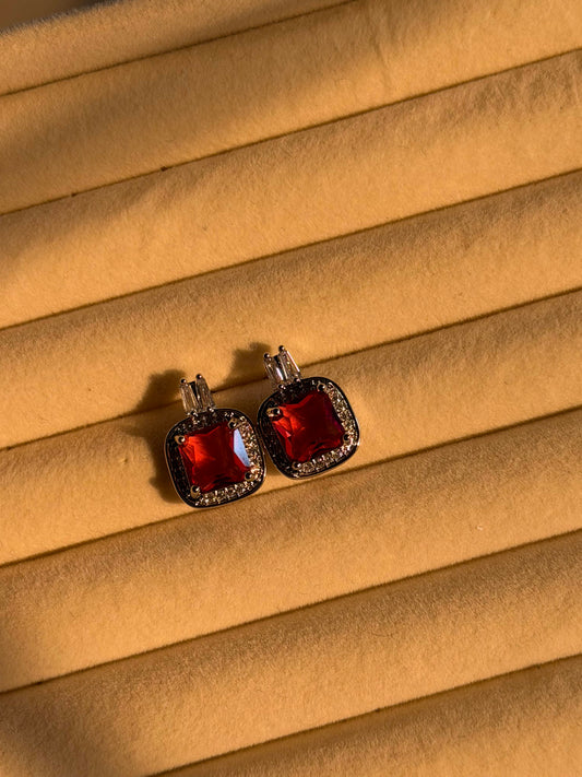 Ruby Luxe Halo Statement Earrings