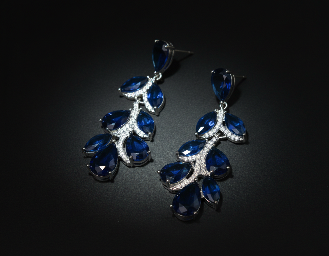 Blue Sapphire Cascade earrings