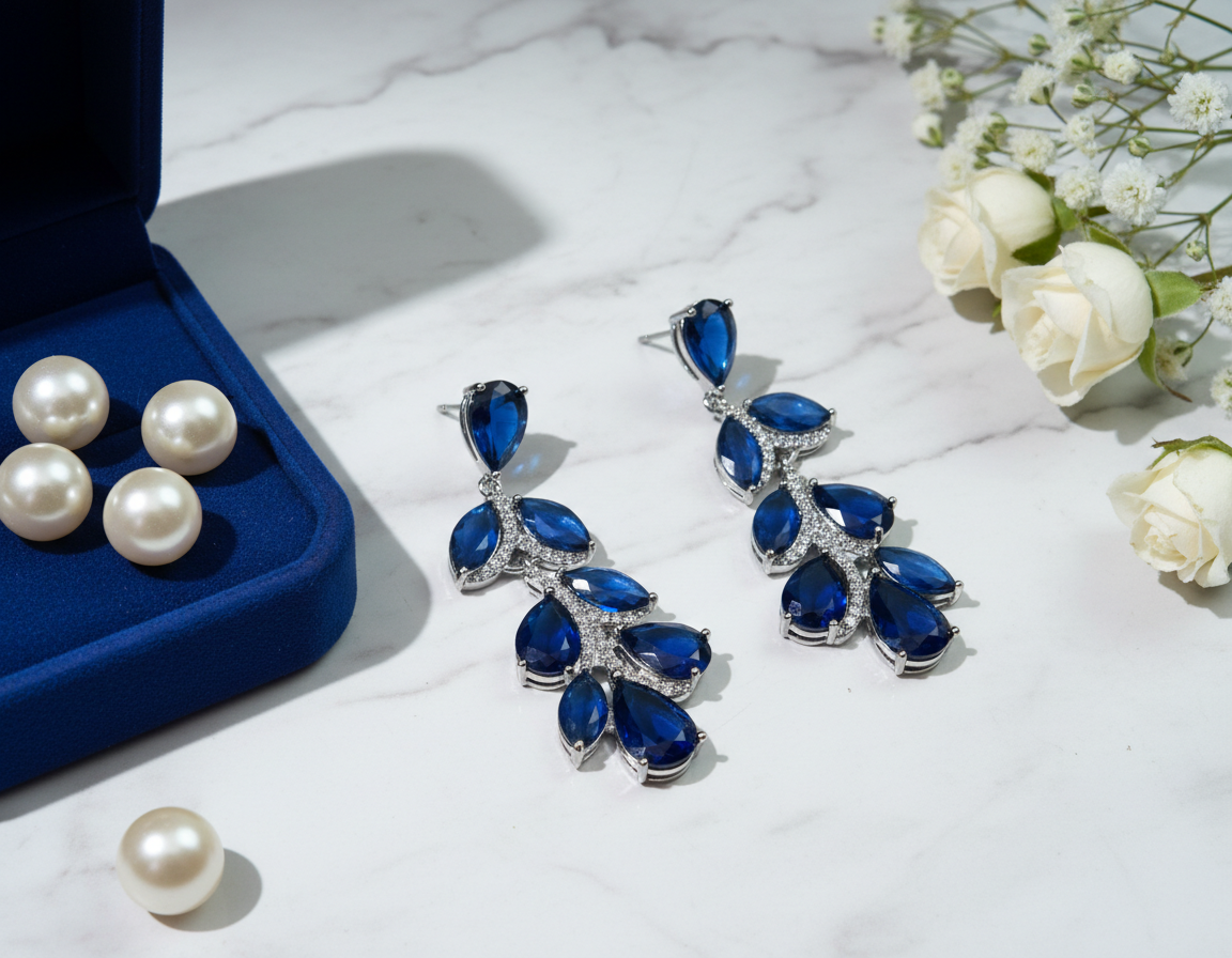 Blue Sapphire Cascade earrings