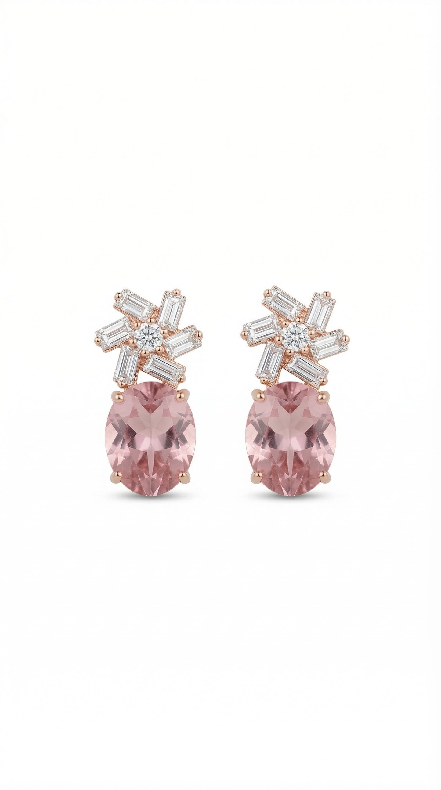 Delicate pink gemstone drops earrings