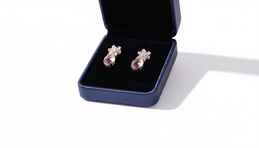 Delicate pink gemstone drops earrings