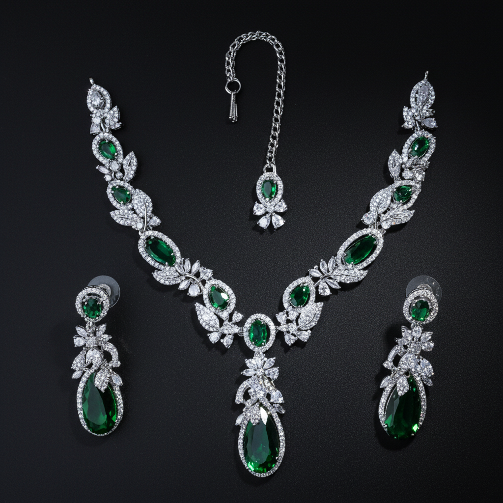 Emerald Green Bridal Jewelry Set