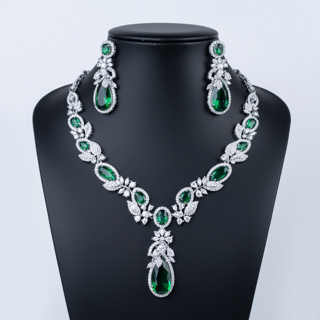 Emerald Green Bridal Jewelry Set